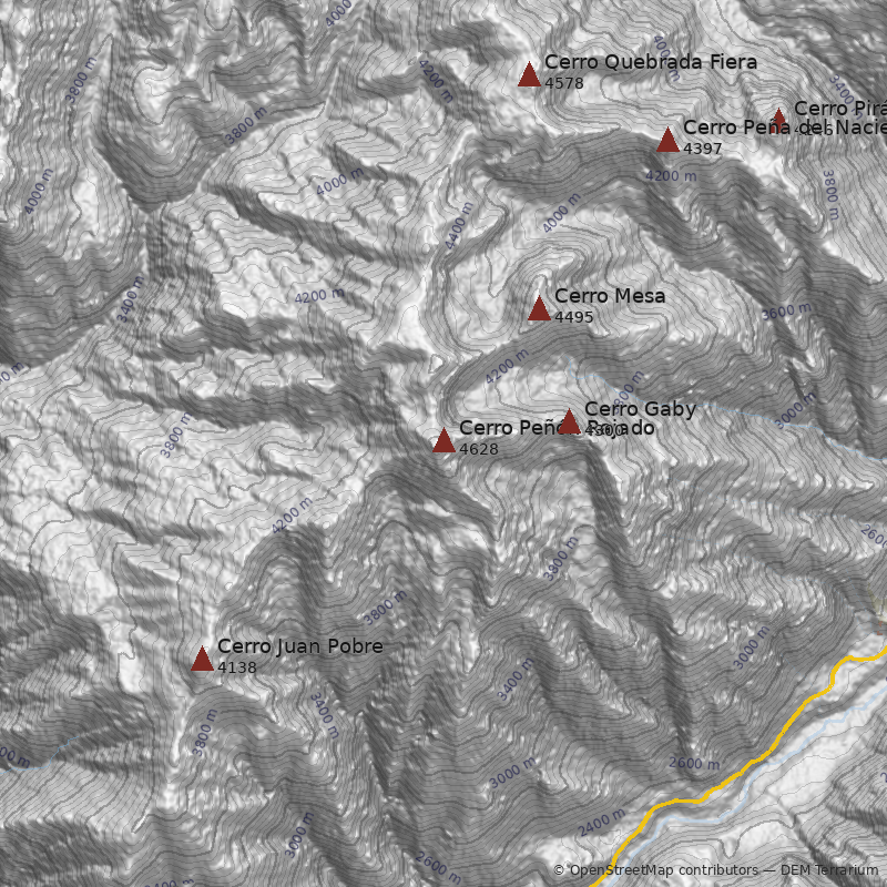 Mapa Cerro Peñón Rajado