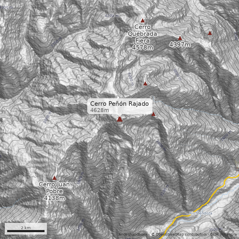 Mapa Cerro Peñón Rajado