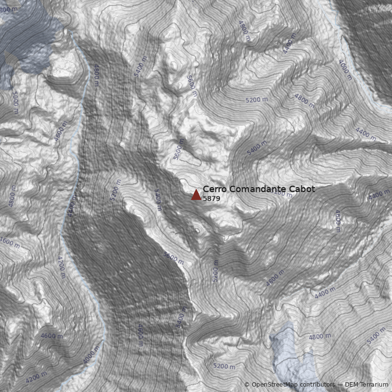Mapa Cerro Comandante Cabot