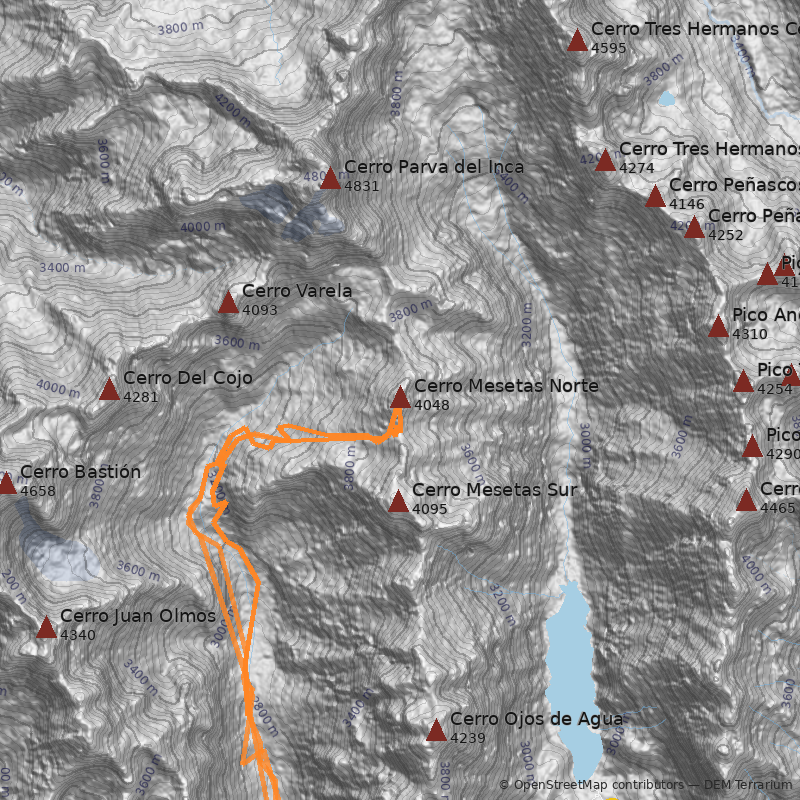 Mapa Cerro Mesetas Norte