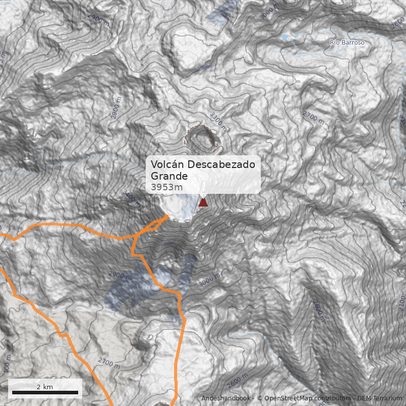 Mapa Volcán Descabezado Grande