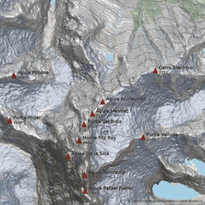 Mapa Aguja Guillaumet