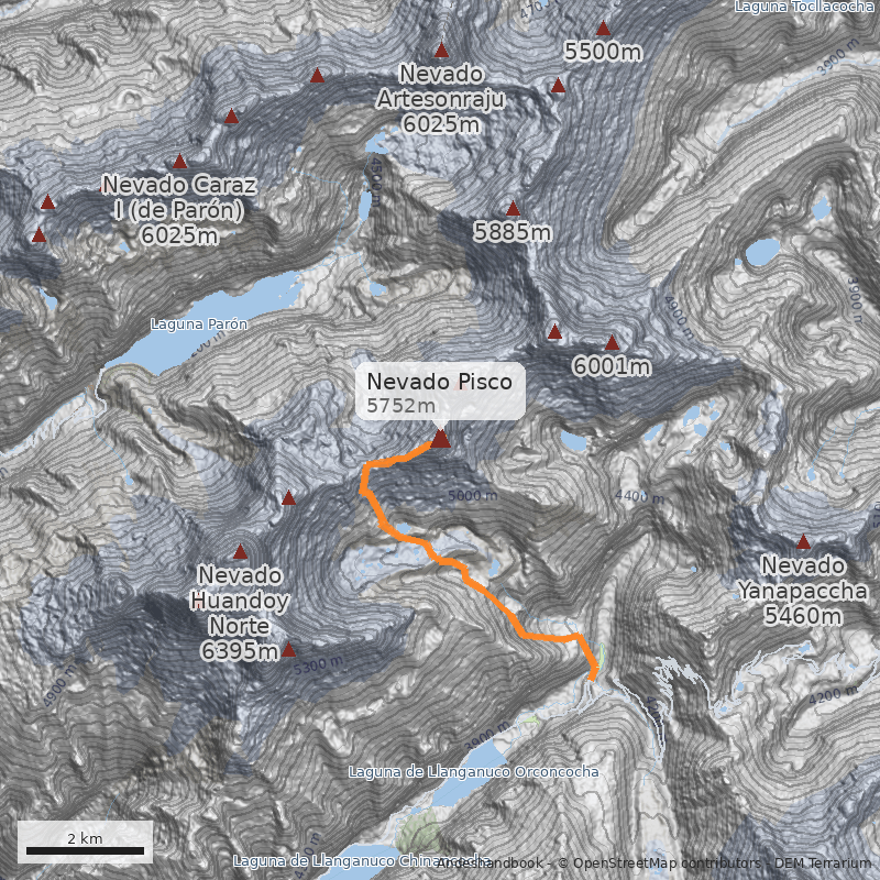 Mapa Nevado Pisco