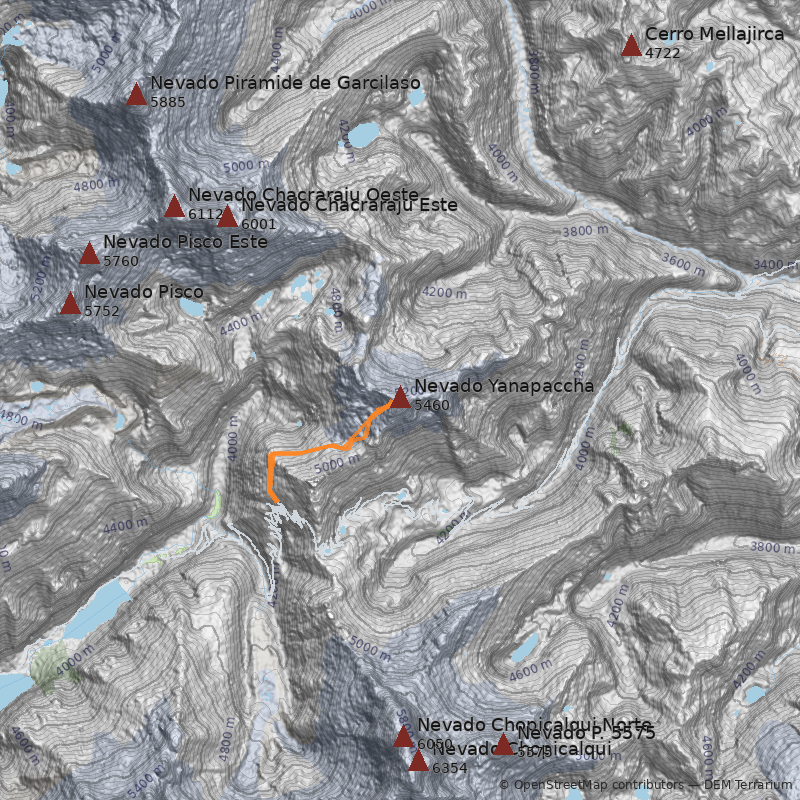 Mapa Nevado Yanapaccha