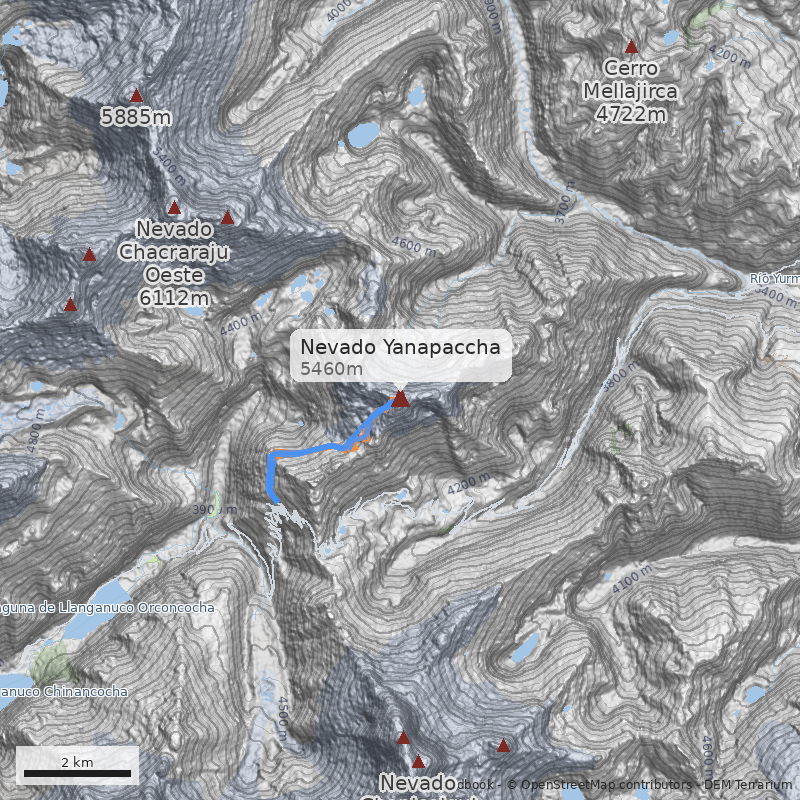 Mapa Nevado Yanapaccha