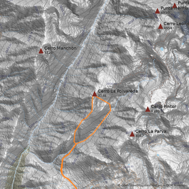 Mapa Cerro La Polvareda