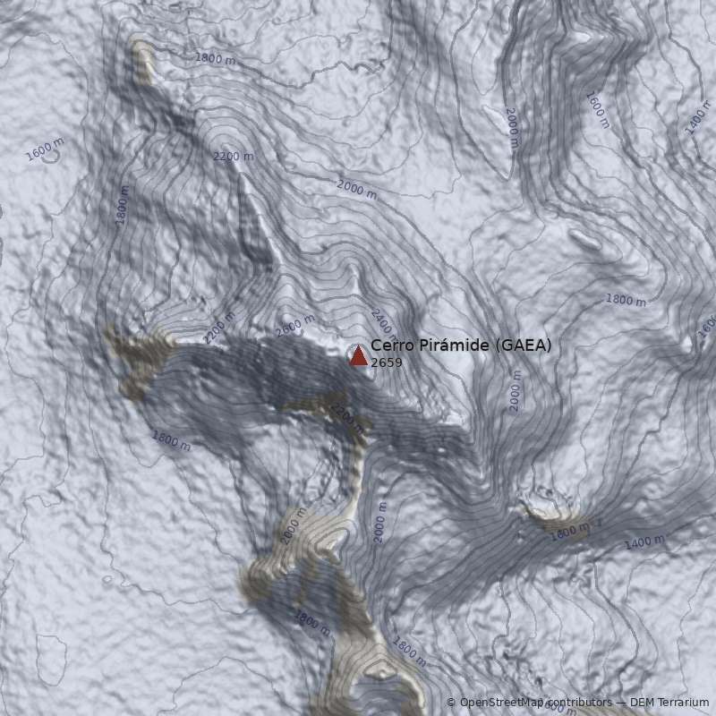 Mapa Cerro Pirámide (GAEA)
