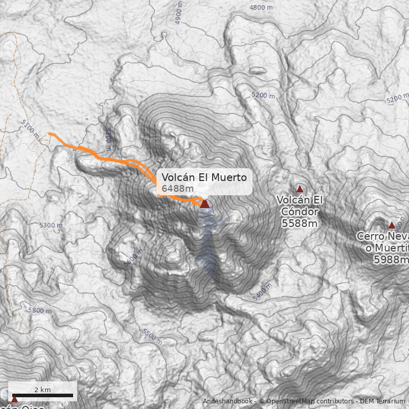 Mapa Volcán El Muerto