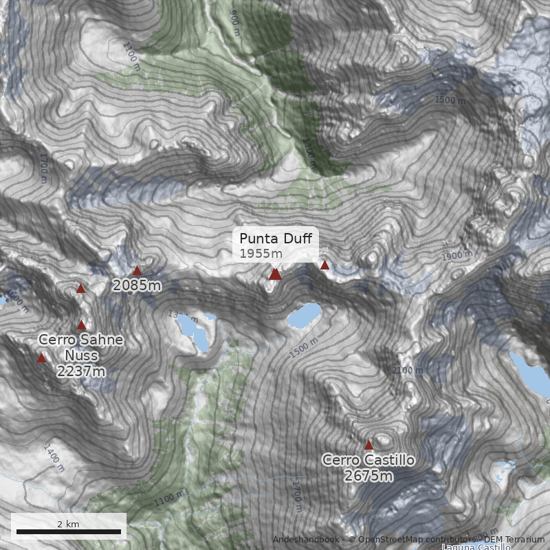 Mapa Punta Duff