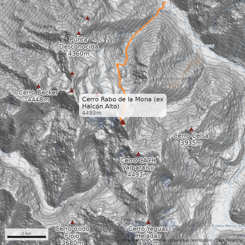 Mapa Cerro Rabo de la Mona (ex Halcón Alto)