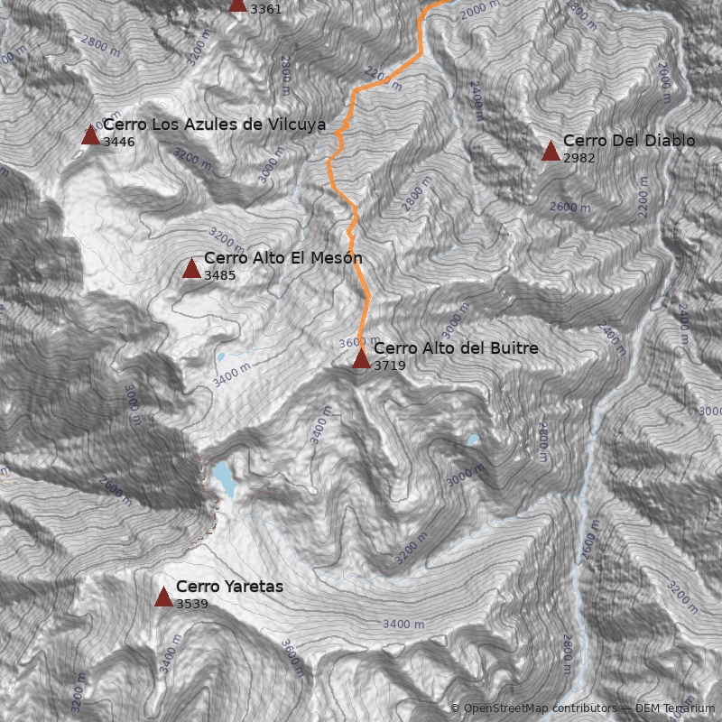 Mapa Cerro Alto del Buitre