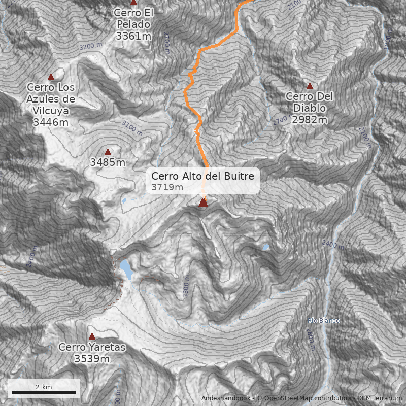 Mapa Cerro Alto del Buitre