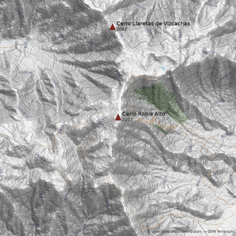 Mapa Cerro Roble Alto