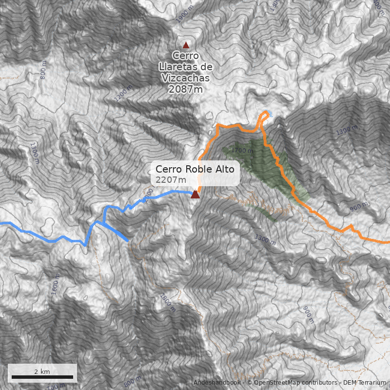 Mapa Cerro Roble Alto