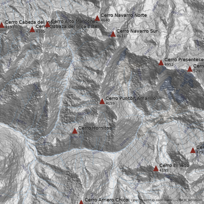 Mapa Cerro Puntón Amarillo