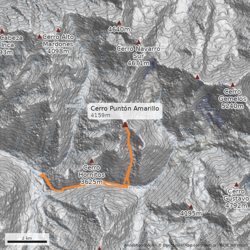 Mapa Cerro Puntón Amarillo
