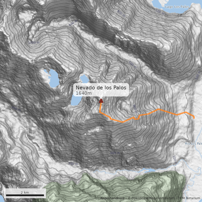 Mapa Nevado de los Palos