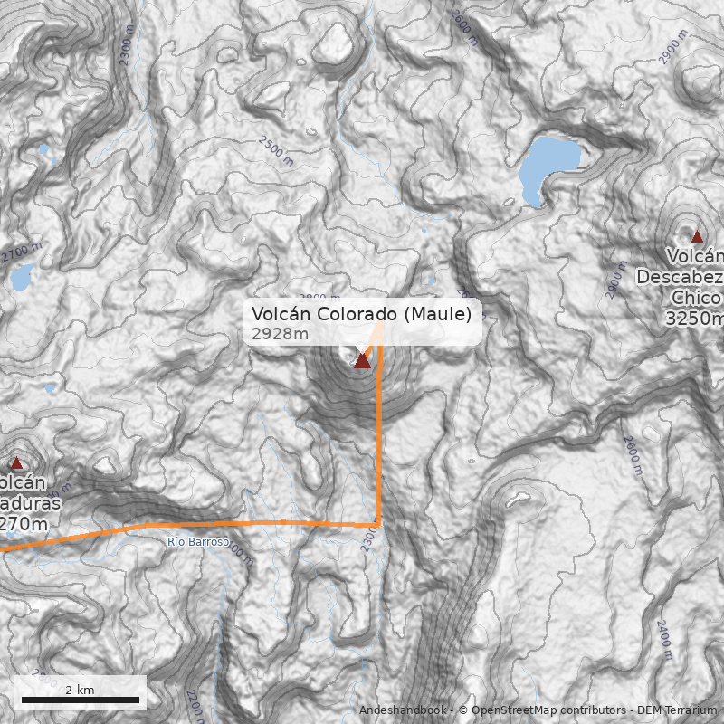 Mapa Volcán Colorado (Maule)