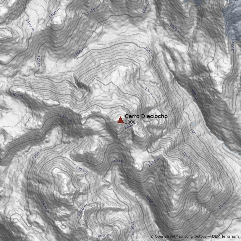 Mapa Cerro Dieciocho