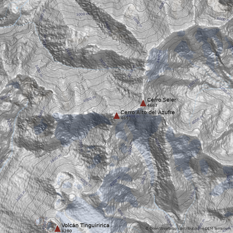 Mapa Cerro Alto del Azufre