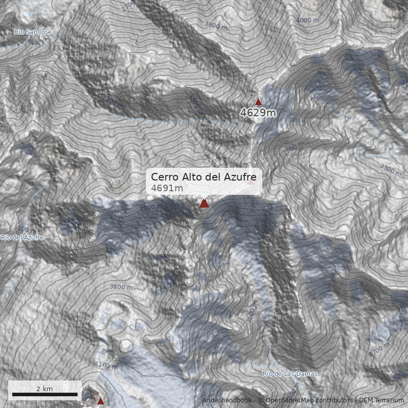 Mapa Cerro Alto del Azufre