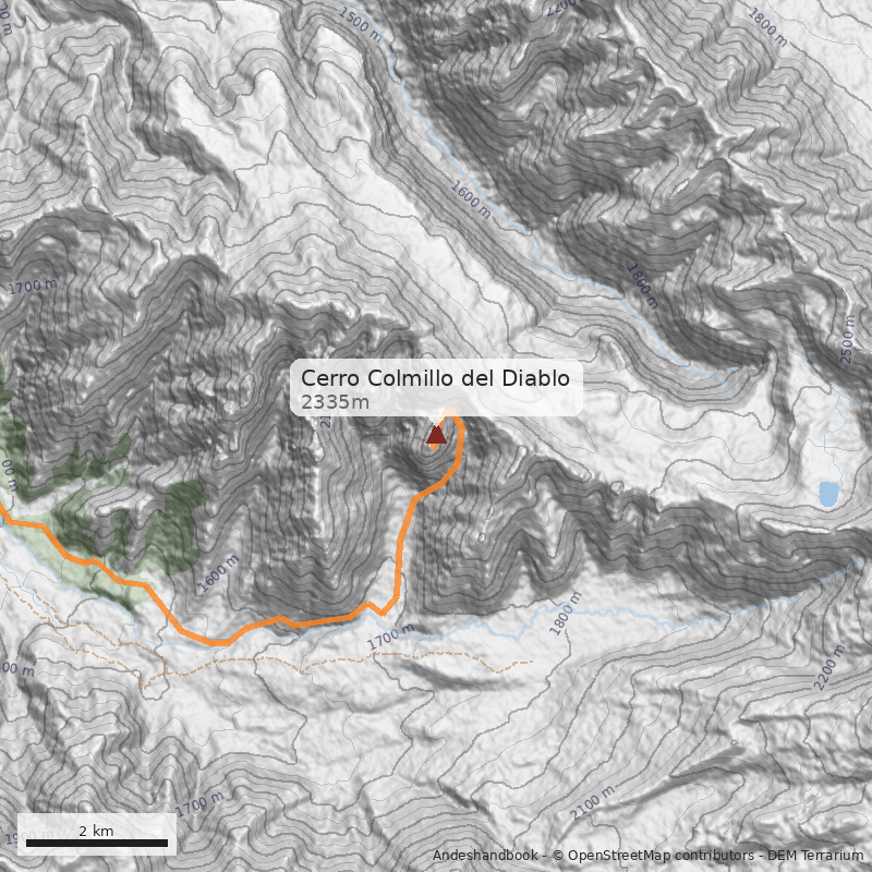 Mapa Cerro Colmillo del Diablo