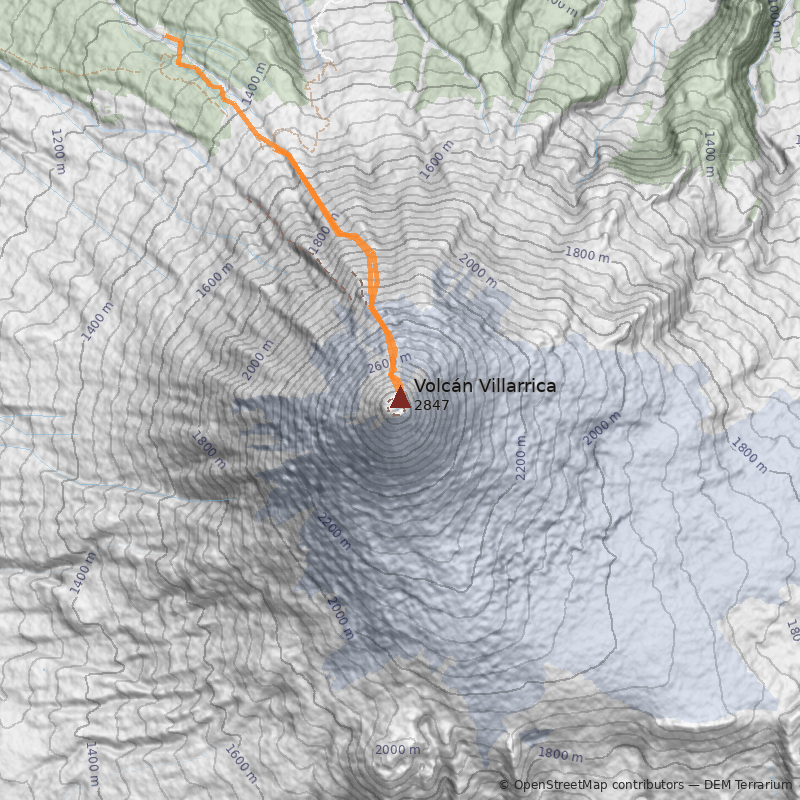 Mapa Volcán Villarrica
