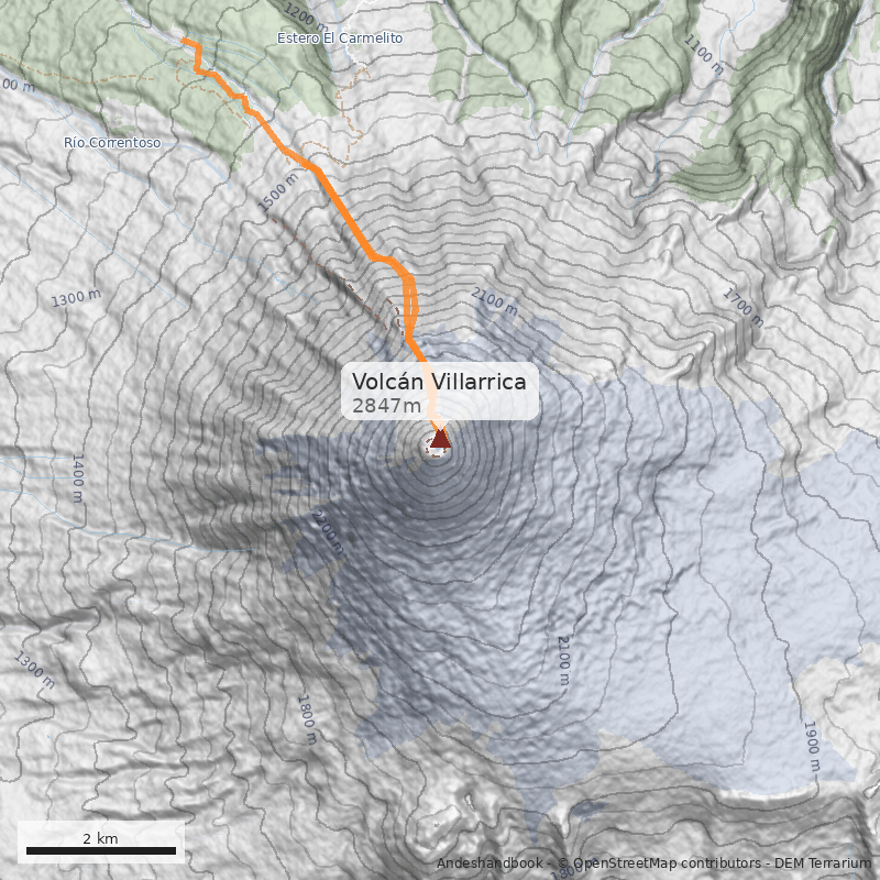 Mapa Volcán Villarrica