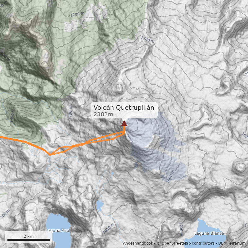 Mapa Volcán Quetrupillán