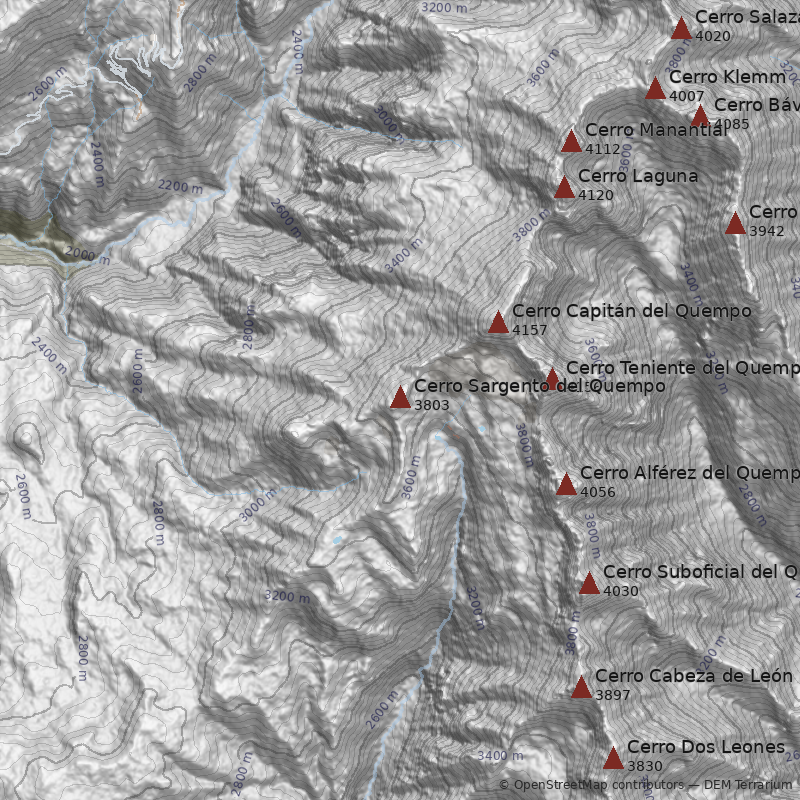 Mapa Cerro Sargento del Quempo