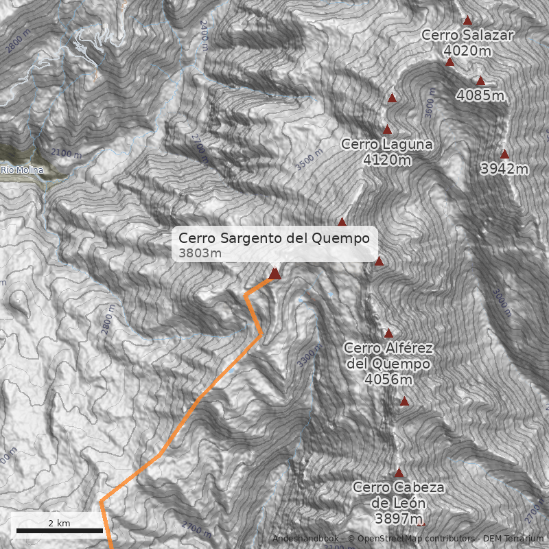 Mapa Cerro Sargento del Quempo