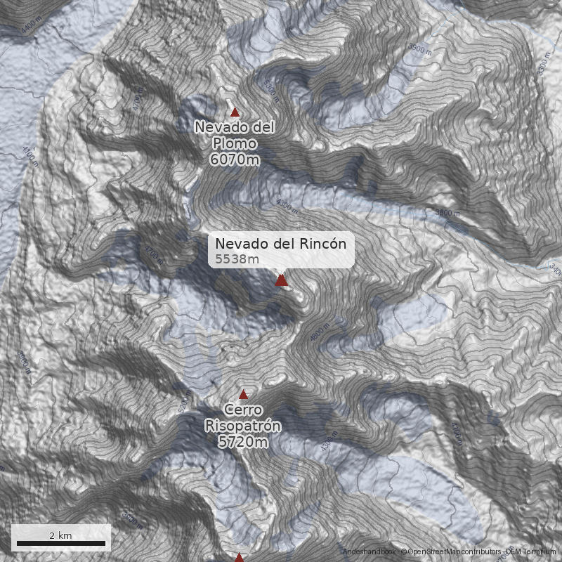 Mapa Nevado del Rincón