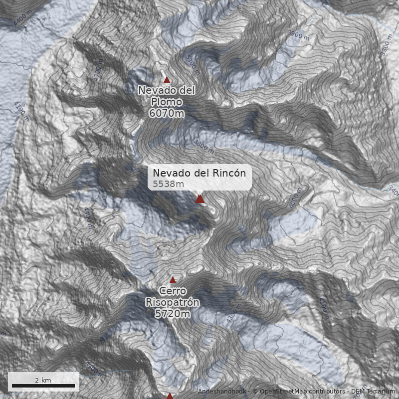 Mapa Nevado del Rincón