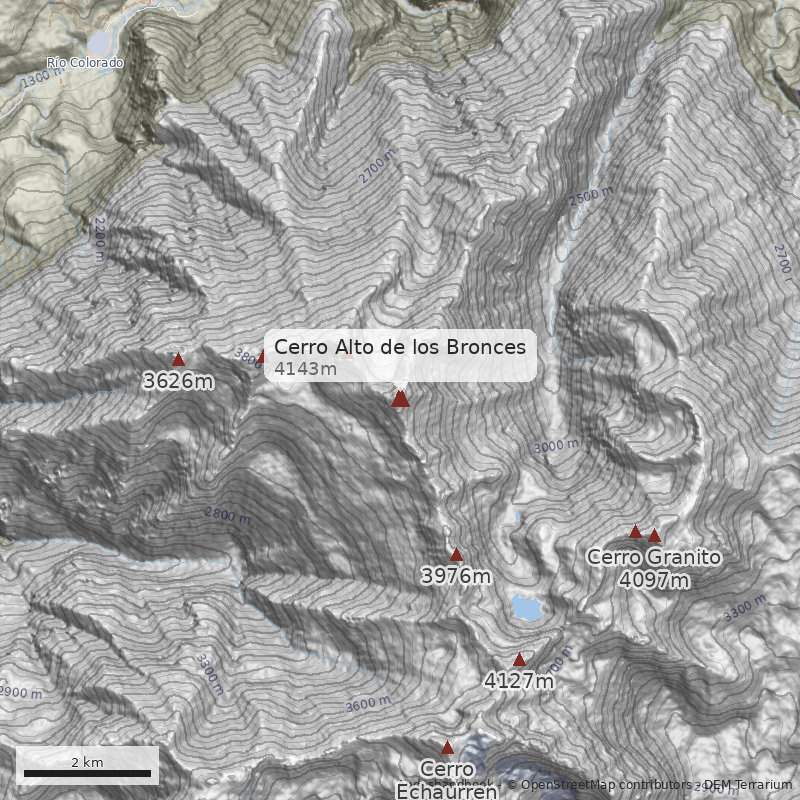 Mapa Cerro Alto de los Bronces
