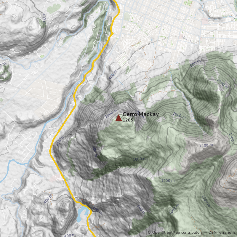 Mapa Ladera Norte desde Villa Socovesa