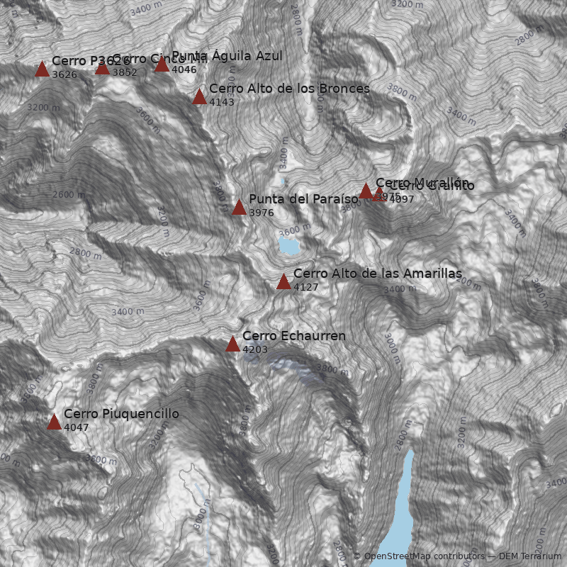 Mapa Cerro Alto de las Amarillas