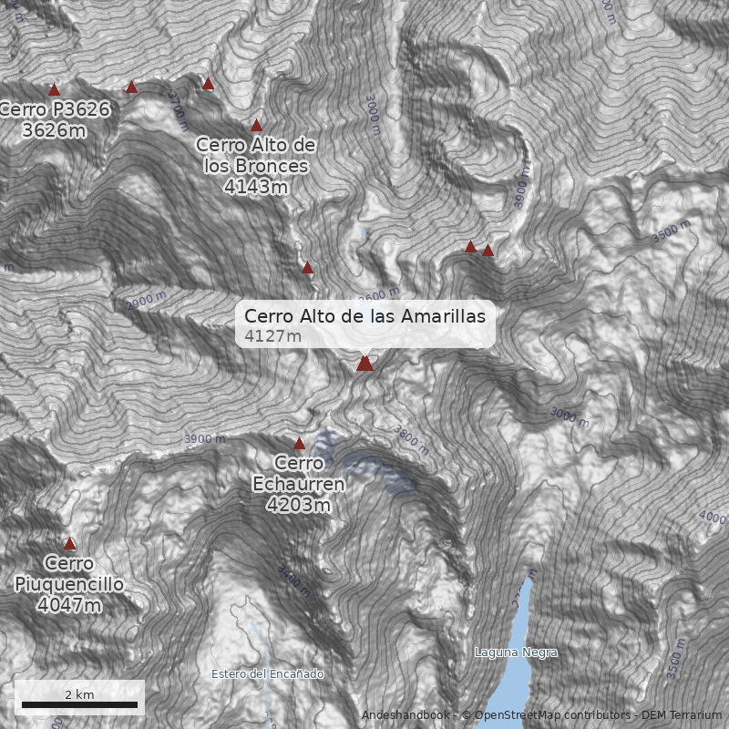 Mapa Cerro Alto de las Amarillas