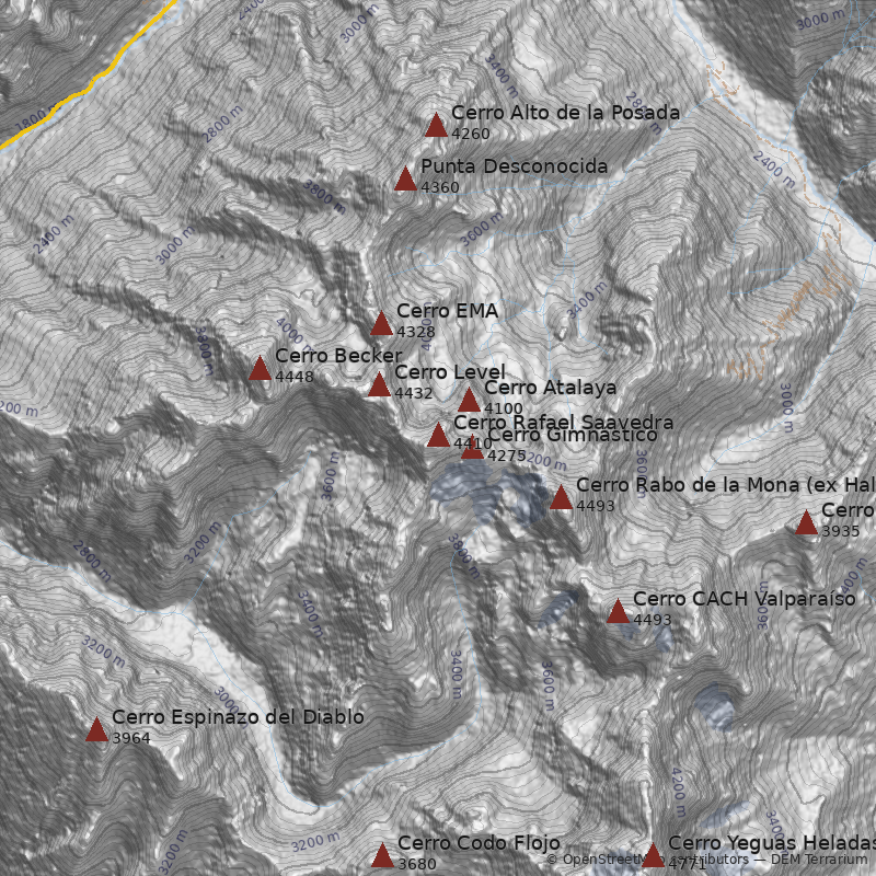 Mapa Cerro Rafael Saavedra
