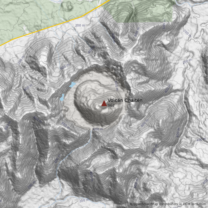 Mapa Volcán Chaitén