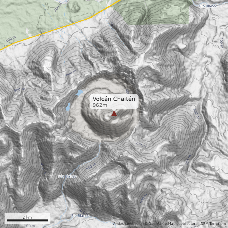 Mapa Volcán Chaitén