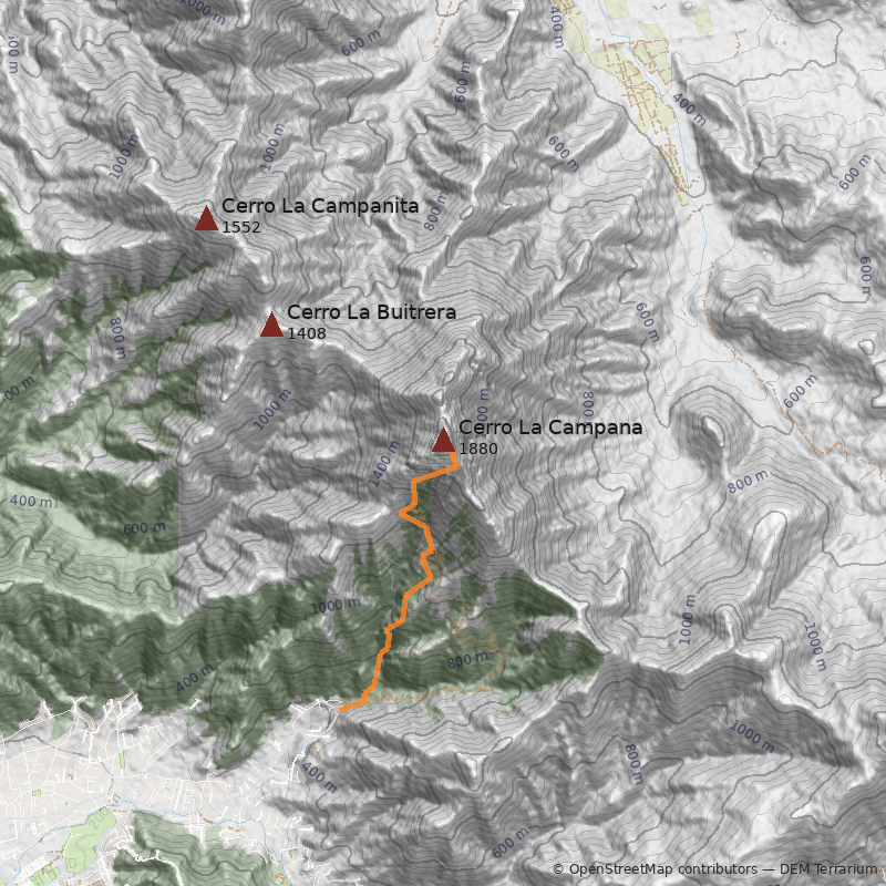 Mapa Cerro La Campana