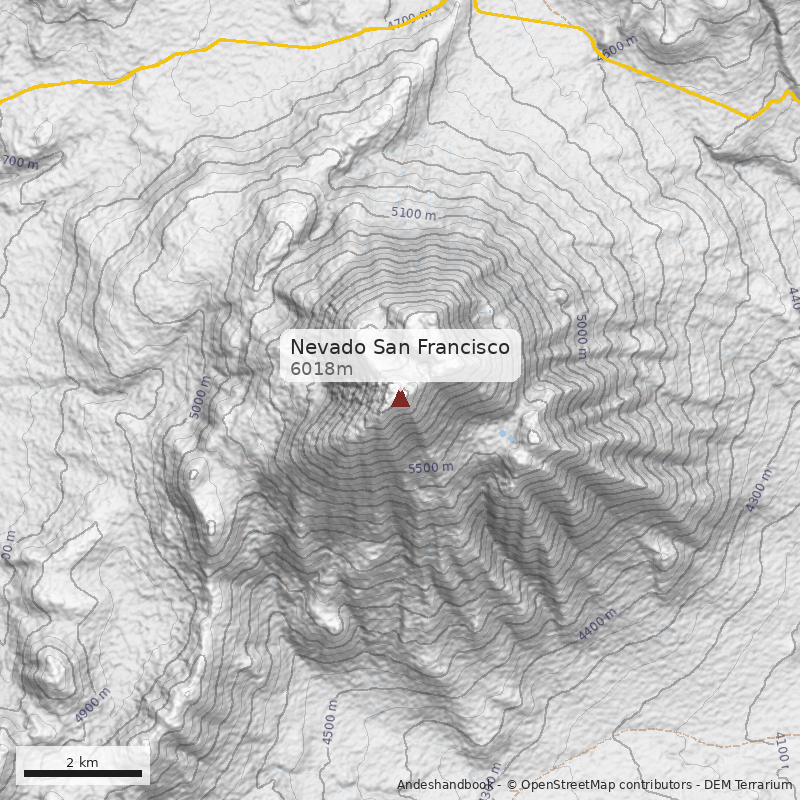 Mapa Nevado San Francisco