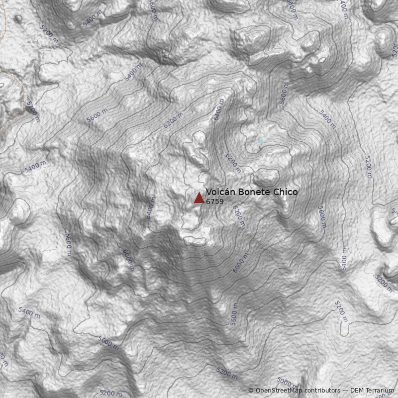 Mapa Volcán Bonete Chico
