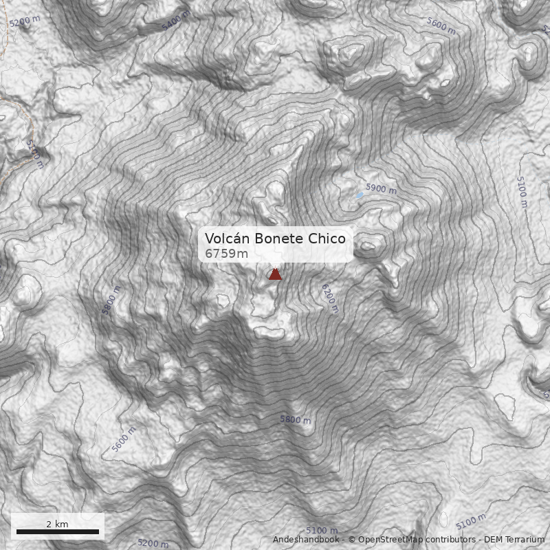 Mapa Volcán Bonete Chico