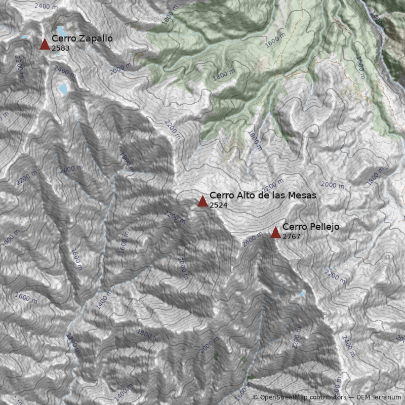 Mapa Cerro Alto de las Mesas