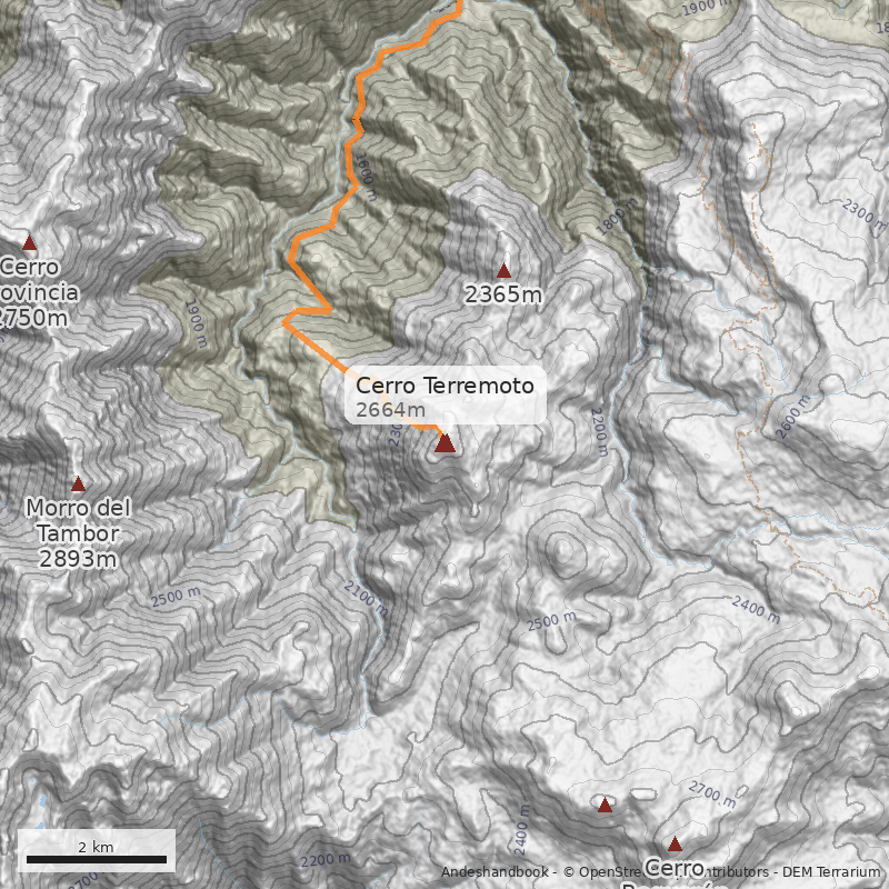 Mapa Cerro Terremoto