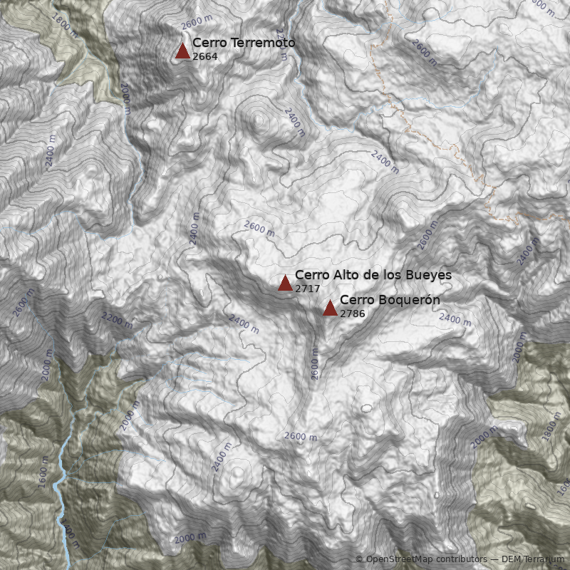 Mapa Cerro Alto de los Bueyes