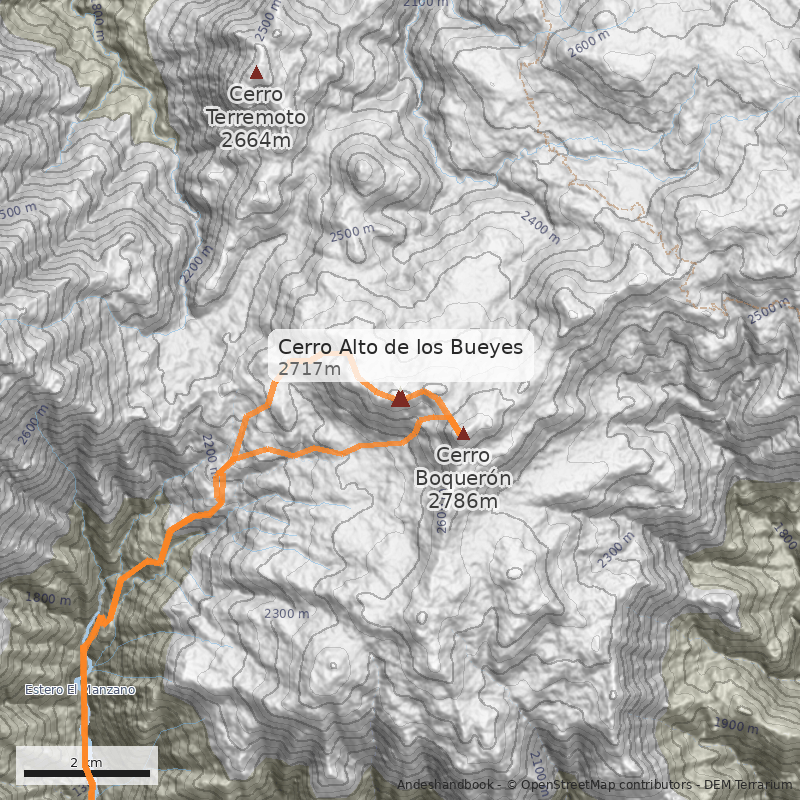 Mapa Cerro Alto de los Bueyes