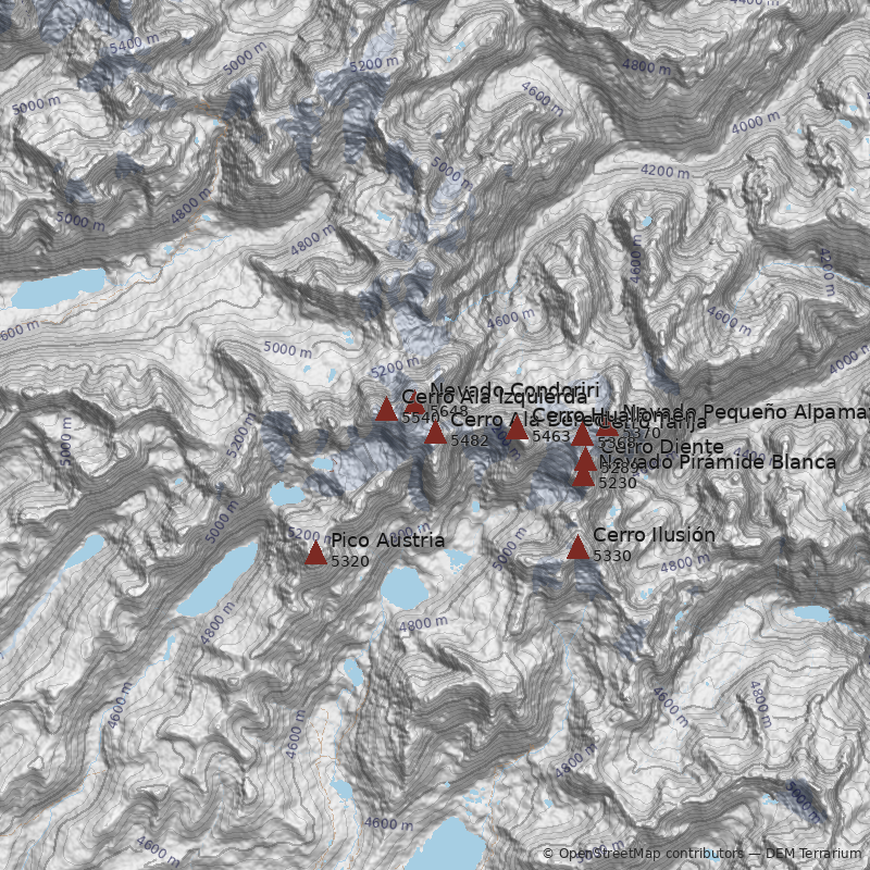 Mapa Cerro Ala Derecha
