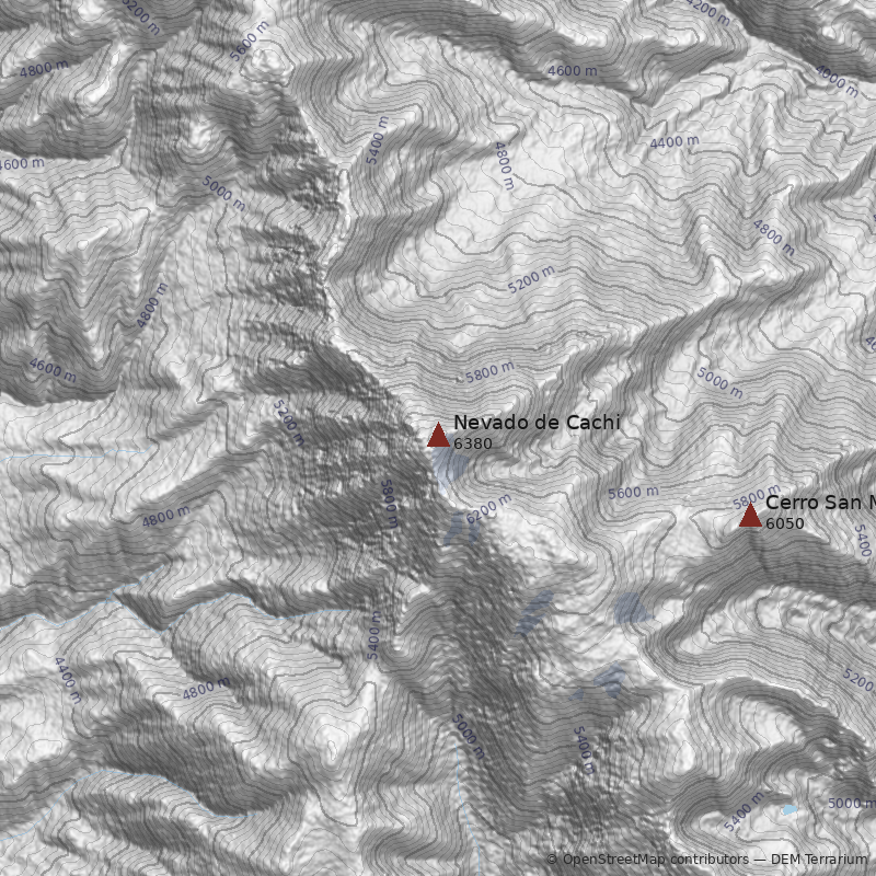 Mapa Nevado de Cachi